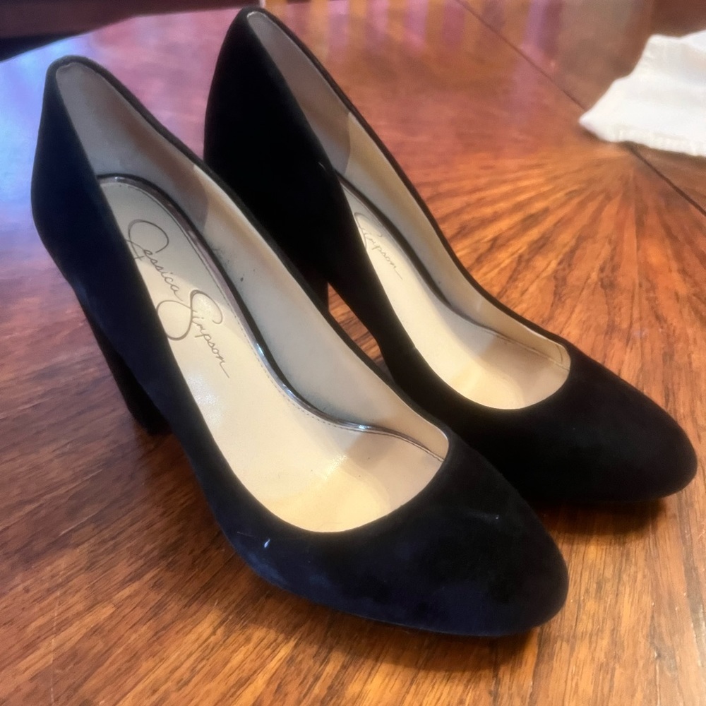 Jessica Simpson Black velvet heels